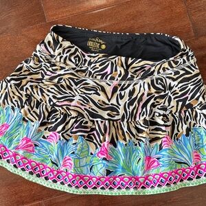 Lilly Pulitzer Zebra Print Mini Skirt with Pink and Blue Accents